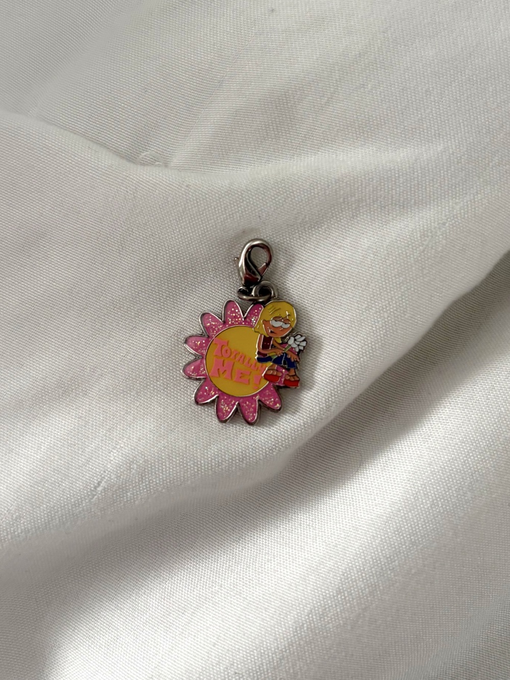 Vintage Y2K Disney Lizzie McGuire Totally Me Charm Pink Glitter 2000s Rare
